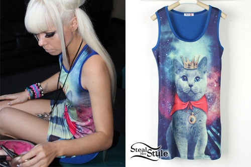 Kerli: Cat Galaxy Print Dress