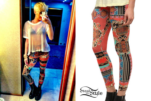 Miley Cyrus: Printed Leggings
