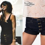 LIGHTS: Dark Denim Button Shorts