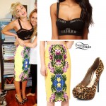 Miley Cyrus: Floral Pencil Skirt Outfit