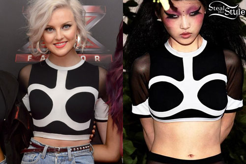 Perrie Edwards: Black And White Crop Top