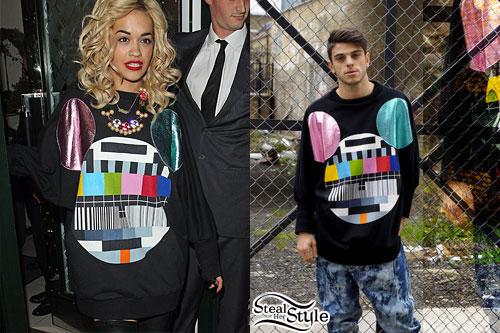 Rita Ora: Mickey Mouse Print Sweater