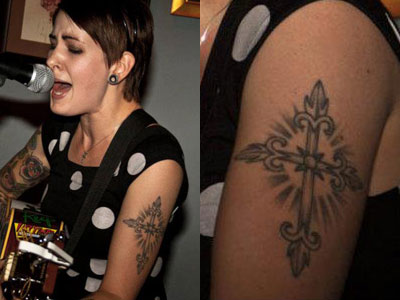 Beth Lucas cross tattoo