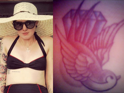 Beth Lucas swallow diamond tattoo