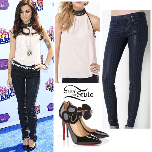 Cher Lloyd: Houndstooth Jeans Outfit