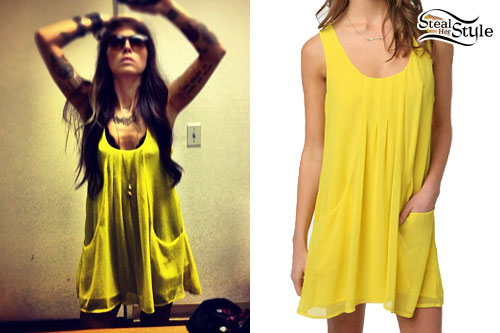 Christina Perri: Yellow Pocket Dress