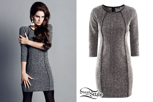 Lana Del Rey: H&M Gray Bodycon Dress
