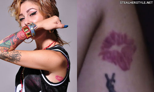 Lil Debbie lips tattoo