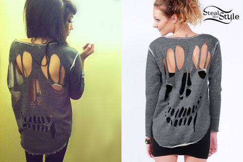 Melissa Marie Green: Skull Cutout Sweater