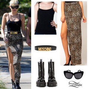 Miley Cyrus: Animal Maxi Skirt | Steal Her Style