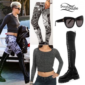 Miley Cyrus: Paisley Leggings Outfit | Steal Her Style