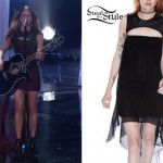 Cassadee Pope: Leather Splice Dress
