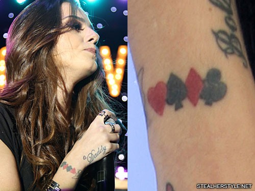Cher Lloyd S Cards Symbols Wrist Tattoo Steal Her Style