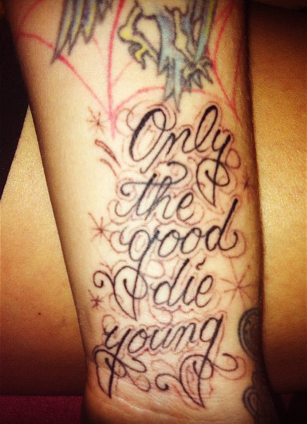 Alana Potocnik "Only The Good Die Young" Arm Tattoo ...