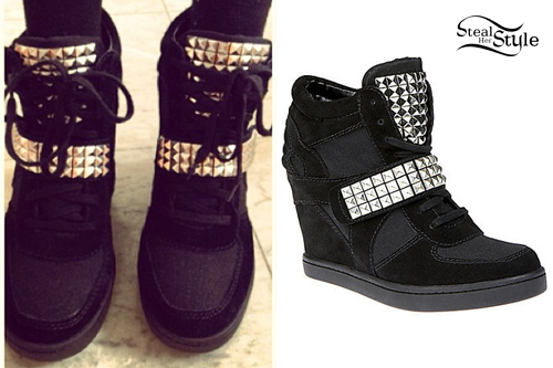Allison Green: Studded Wedge Sneakers