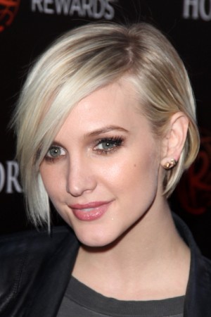 Ashlee Simpson Straight Platinum Blonde Hairstyle | Steal Her Style