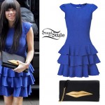 Carly Rae Jepsen: Blue Ruffle Dress