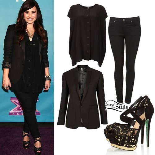 Demi Lovato: Black Blazer, Studded Heels
