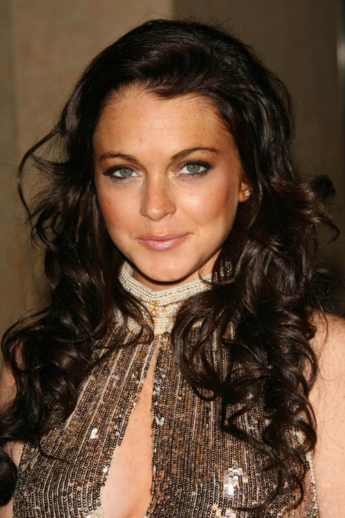 Lindsay Lohan Curly Dark Brown Hairstyle Steal Her Style.