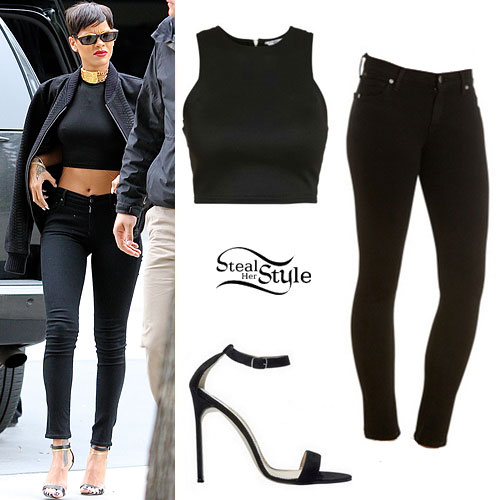 Rihanna: Crop Top, Skinny Jeans
