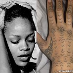 Rihanna lines hand tattoo