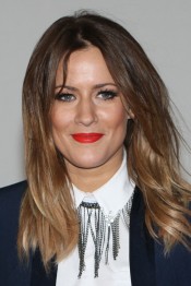 Caroline Flack Straight Medium Brown Ombré Hairstyle | Steal Her Style