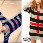 Christina Perri: Gray & Black Striped Sweater