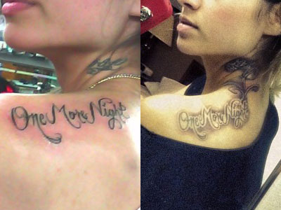 Jahan Yousaf Krewella 'One More Night' shoulder tattoo