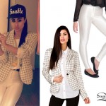 Natalia Kills: Grid Blazer, White Pants