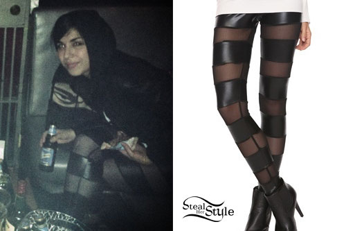Yasmine Yousaf: Striped Mesh Leggings