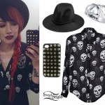 Ash Costello: Skull Print Blouse Outfit