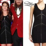 Cassadee Pope: Leather Trim Dress