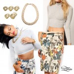 Cassie: Turtleneck Top, Floral Skirt