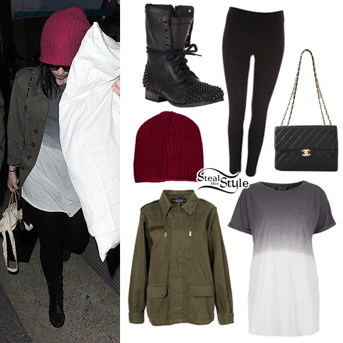 Demi Lovato: Studded Boots, Khaki Jackets