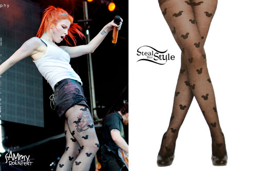 Hayley Williams: Mickey Mouse Print Tights
