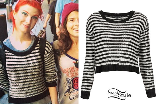 Hayley Williams: Striped Crop Sweater