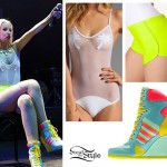 Iggy Azalea: Palm Tree Swimsuit, Wedge Sneakers