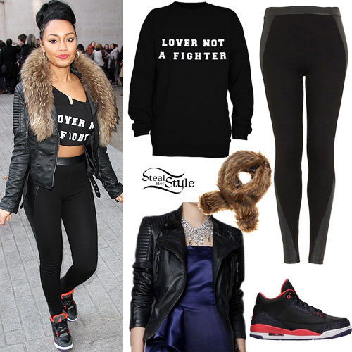 Leigh-Anne Pinnock: Fur Scarf, Panel Leggins