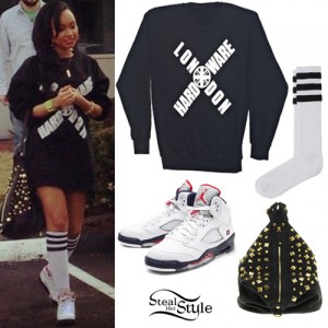 Leigh-Anne Pinnock: Black Swearshirt Outfit | Steal Her Style