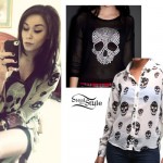 Lexus Amanda: White Skull Blouse