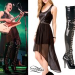Lzzy Hale: Chiffon Dress, Thigh-High Boots
