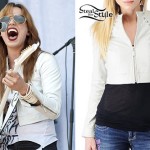 Lzzy Hale: Cropped White Leather Jacket