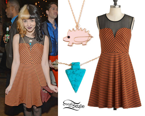 Melanie Martinez: Striped Orange Dress