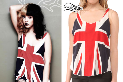 Melanie Martinez: British Flag Tank Top | Steal Her Style