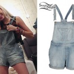 Nina Nesbitt: Denim Overall Shorts