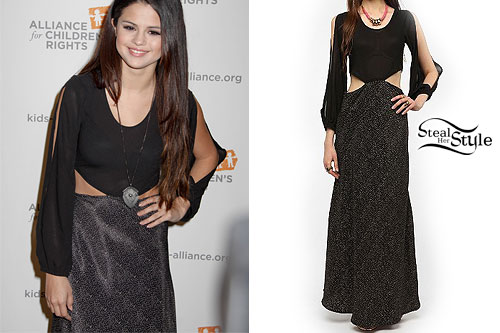 Selena Gomez: Cut Out Maxi Dress