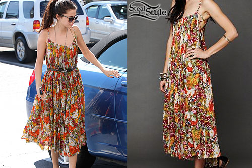 Selena Gomez: Floral Maxi Dress