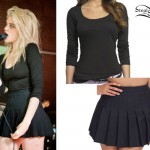 Sky Ferreira: Black Pleated Skirt