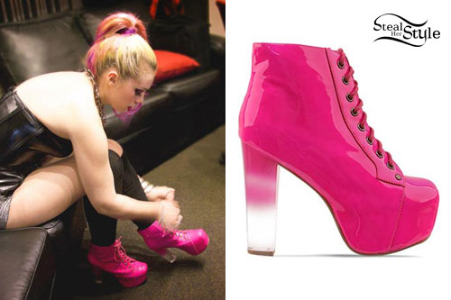 Skye Sweetnam: Pink Lita Boots