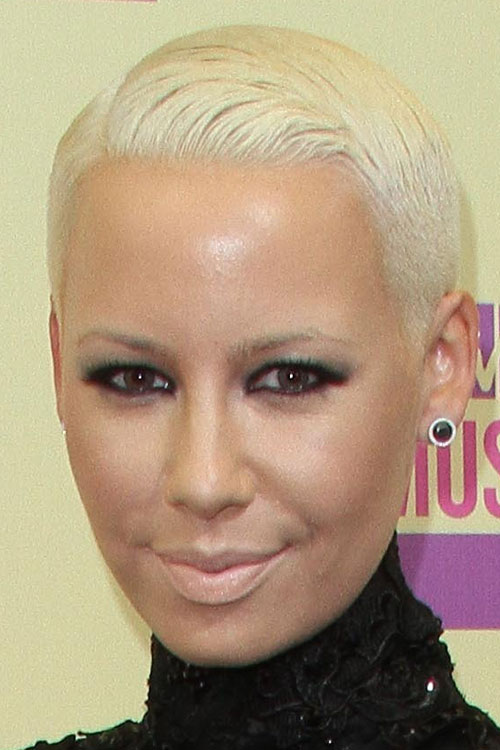 Amber Rose Straight Golden Blonde Slicked Back Hairstyle Steal Her Style